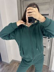 Женский теплый костюм двойка цвет зеленый, Цвет: Зеленый, Размер: 54, изображение 3