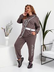 Женский спортивный костюм визон, Цвет: Серый, Размер: 56, изображение 2