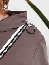 Женский спортивный костюм визон, Цвет: Серый, Размер: 56, изображение 4