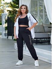 Женский прогулочный костюм двойка цвет белый, Цвет: Белый, Размер: 48, изображение 6