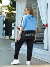 Женский прогулочный костюм двойка цвет голубой, Цвет: Голубой, Размер: 48, изображение 6