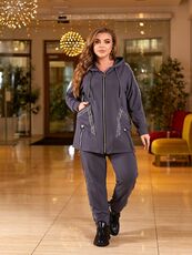 Женский спортивный костюм цвет графит, Цвет: Графитовый, Размер: 56