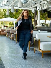 Женская удлиненная демисезонная жилетка цвет графит, Цвет: Графитовый, Размер: 56, изображение 6