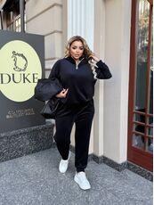 Женский велюровый костюм тройка с жилеткой цвет черный, Цвет: Черный, Размер: 48, изображение 3