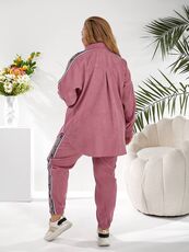 Женский прогулочный костюм цвета фрез, Цвет: Розовый, Размер: 48, изображение 2