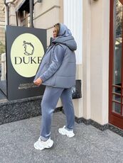 Женский велюровый костюм тройка с жилеткой цвет серый, Цвет: Серый, Размер: 48, изображение 5