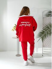 Женский прогулочный костюм красного цвета, Цвет: Красный, Размер: 48, изображение 6