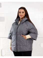 Женский теплый жилет с рукавами 3/4 цвет графит, Цвет: Графитовый, Размер: 50, изображение 5