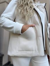 Женский велюровый костюм тройка с жилеткой цвет молочный, Цвет: Кремовий, Размер: 52, изображение 6