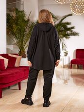 Женский спортивный костюм цвет черный, Цвет: Черный, Размер: 56, изображение 2