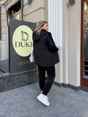 Женский велюровый костюм тройка с жилеткой цвет черный, Цвет: Черный, Размер: 48, изображение 5