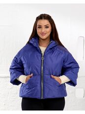 Женский теплый жилет с рукавами 3/4 цвет электрик, Цвет: Синий, Размер: 50