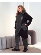 Женский демисезонный теплый кардиган черного цвета, Цвет: Черный, Размер: 48