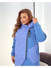 Женский демисезонный теплый кардиган синего цвета, Цвет: Синий, Размер: 52, изображение 3