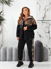 Женский прогулочный костюм черного цвета, Цвет: Черный, Размер: 48, изображение 2