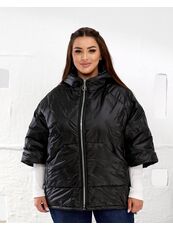 Женский теплый жилет с рукавами 3/4 цвет черный, Цвет: Черный, Размер: 50, изображение 6