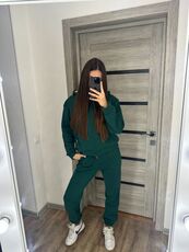 Женский теплый костюм двойка цвет зеленый, Цвет: Зеленый, Размер: 54