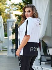 Женский прогулочный костюм двойка цвет белый, Цвет: Белый, Размер: 48, изображение 4