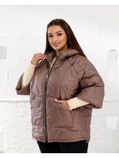 Женский теплый жилет с рукавами 3/4 цвет мокко, Цвет: Темно-бежевый, Размер: 50, изображение 6