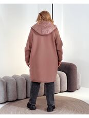 Женский демисезонный теплый кардиган цвета мокко, Цвет: Бежевый, Размер: 48, изображение 3