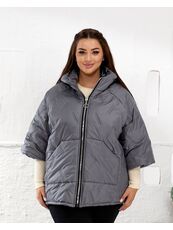 Женский теплый жилет с рукавами 3/4 цвет графит, Цвет: Графитовый, Размер: 50, изображение 3