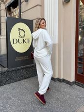 Женский велюровый костюм тройка с жилеткой цвет молочный, Цвет: Кремовий, Размер: 52, изображение 2