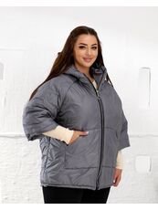 Женский теплый жилет с рукавами 3/4 цвет графит, Цвет: Графитовый, Размер: 50, изображение 6