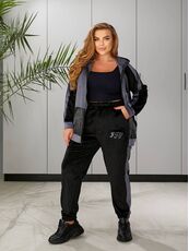 Женский пргулочный костюм двойка цвет графит-черный, Цвет: Графитовый, Размер: 48, изображение 5