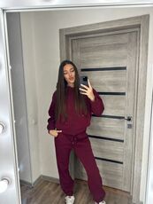 Женский теплый костюм двойка цвет бордо, Цвет: Бордовый, Размер: 54, изображение 5