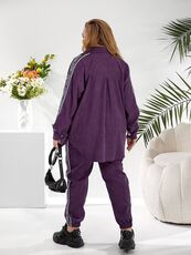 Женский прогулочный костюм сливового цвета, Цвет: Фиолетовый, Размер: 48, изображение 2