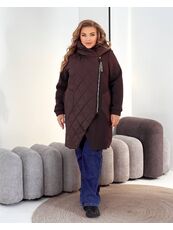 Женский демисезонный теплый кардиган цвета шоколад, Цвет: Коричневый, Размер: 48