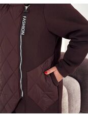 Женский демисезонный теплый кардиган цвета шоколад, Цвет: Коричневый, Размер: 48, изображение 2