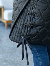 Женская удлиненная демисезонная жилетка цвет черный, Цвет: Черный, Размер: 56, изображение 6