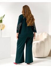 Женский трикотажный костюм двойка цвет изумрудный, Цвет: Изумрудный, Размер: 48, изображение 4