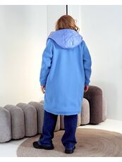 Женский демисезонный теплый кардиган синего цвета, Цвет: Синий, Размер: 52, изображение 2