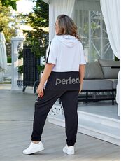 Женский прогулочный костюм двойка цвет белый, Цвет: Белый, Размер: 48, изображение 3