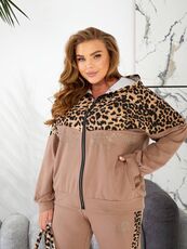 Женский прогулочный костюм бежевого цвета, Цвет: Бежевый, Размер: 48, изображение 6