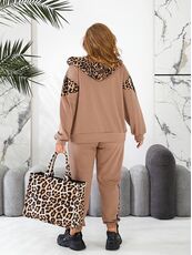 Женский прогулочный костюм бежевого цвета, Цвет: Бежевый, Размер: 48, изображение 2