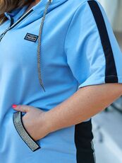 Женский прогулочный костюм двойка цвет голубой, Цвет: Голубой, Размер: 48, изображение 2