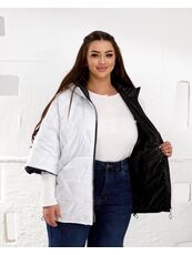 Женский теплый жилет с рукавами 3/4 цвет белый, Цвет: Белый, Размер: 58, изображение 2