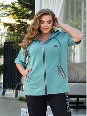 Женский прогулочный костюм двойка цвет мята, Цвет: Мятный, Размер: 48, изображение 3