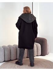 Женский демисезонный теплый кардиган черного цвета, Цвет: Черный, Размер: 48, изображение 2