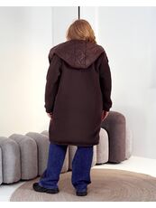 Женский демисезонный теплый кардиган цвета шоколад, Цвет: Коричневый, Размер: 48, изображение 3