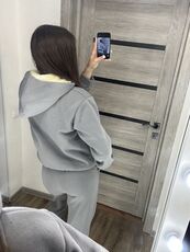 Женский теплый костюм двойка цвет серый, Цвет: Серый, Размер: 54, изображение 3