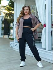 Женский прогулочный костюм двойка цвет мокко, Цвет: Темно-бежевый, Размер: 52, изображение 3