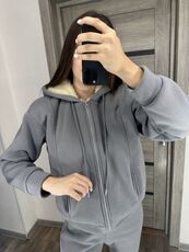 Женский теплый костюм двойка цвет серый, Цвет: Серый, Размер: 54, изображение 5