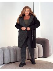 Женский демисезонный теплый кардиган черного цвета, Цвет: Черный, Размер: 48, изображение 3