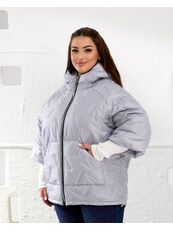 Женский теплый жилет с рукавами 3/4 цвет светло-серый, Цвет: Светло-серый, Размер: 50, изображение 6