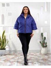 Женский теплый жилет с рукавами 3/4 цвет электрик, Цвет: Синий, Размер: 50, изображение 2