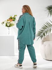 Женский прогулочный костюм зеленого цвета, Цвет: Зеленый, Размер: 48, изображение 2